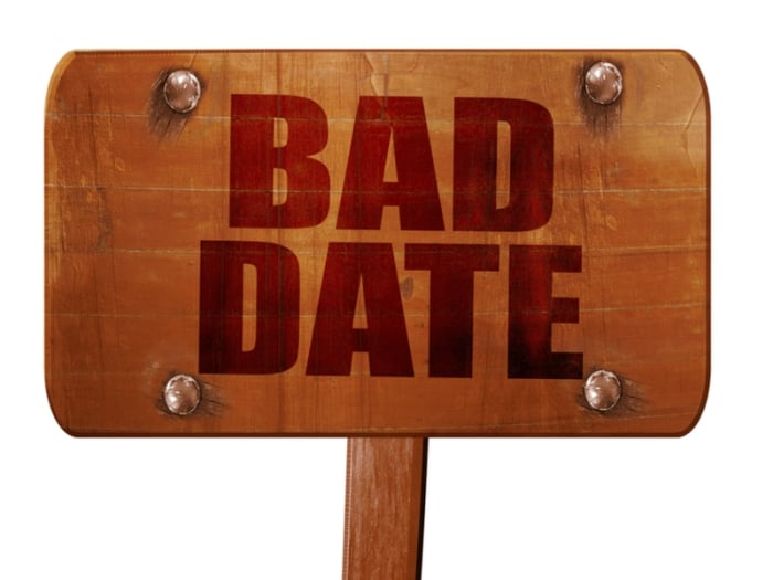 Bad date signboard 