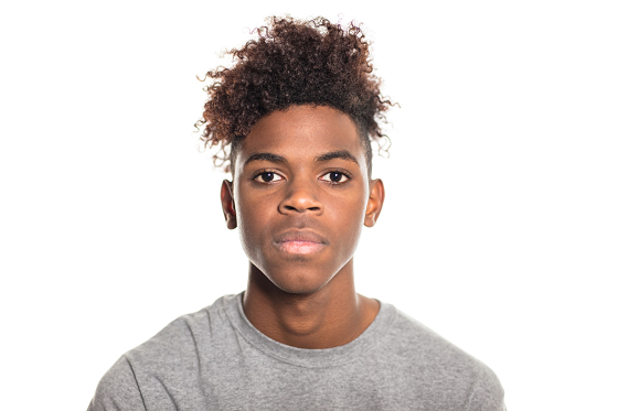 young man with an afro