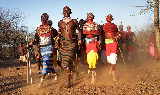 Samburu dancers attending a wedding ceremony