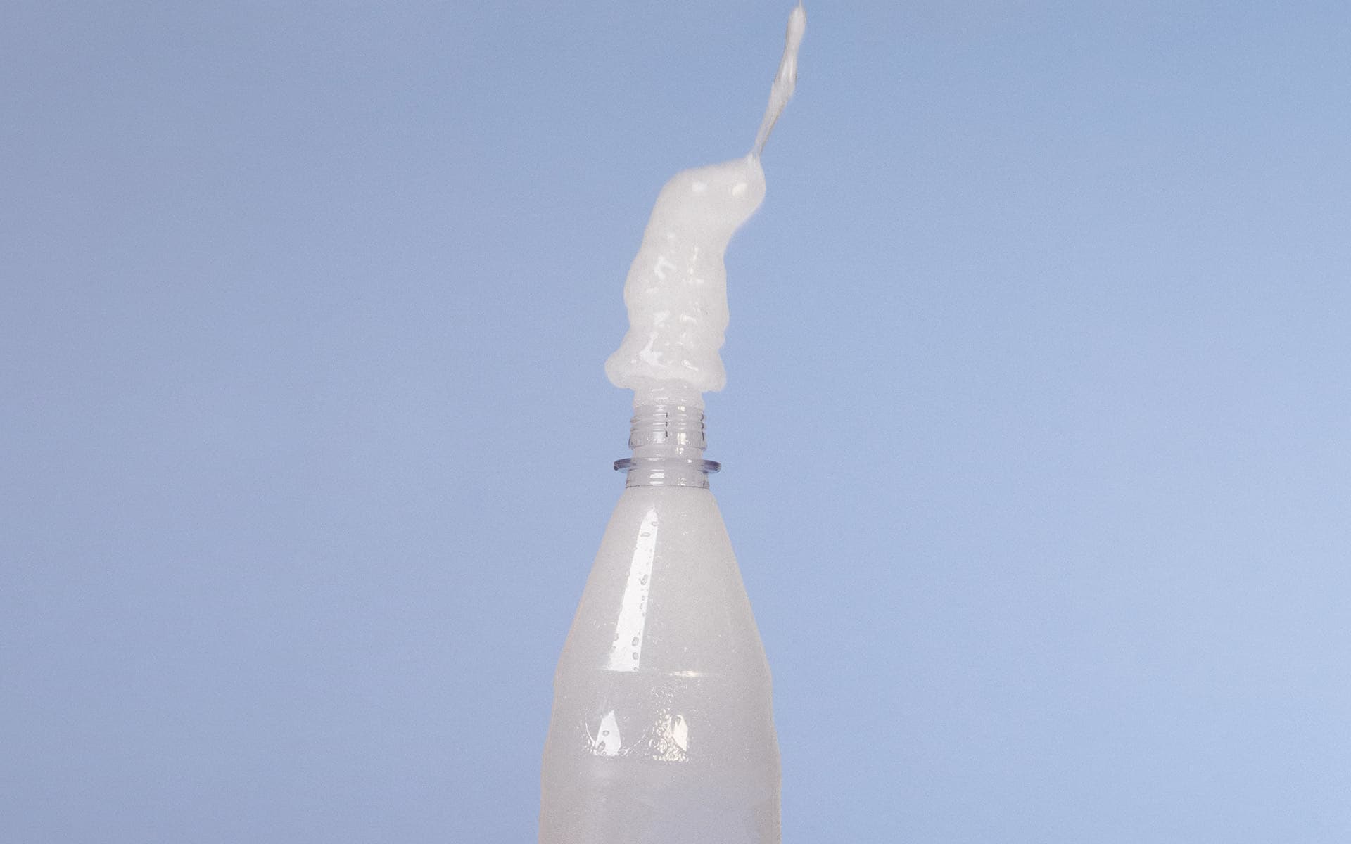 Fountain coming out of a soda bottle, standing for ejaculation 