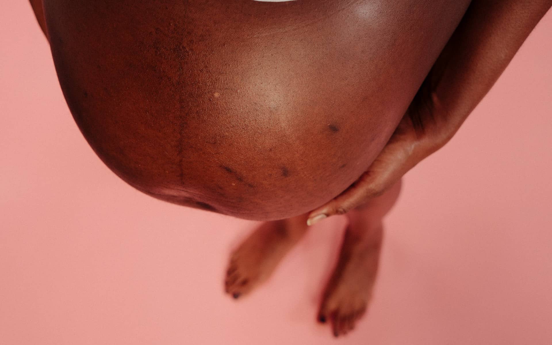Close-up of a pregnant woman's stomach