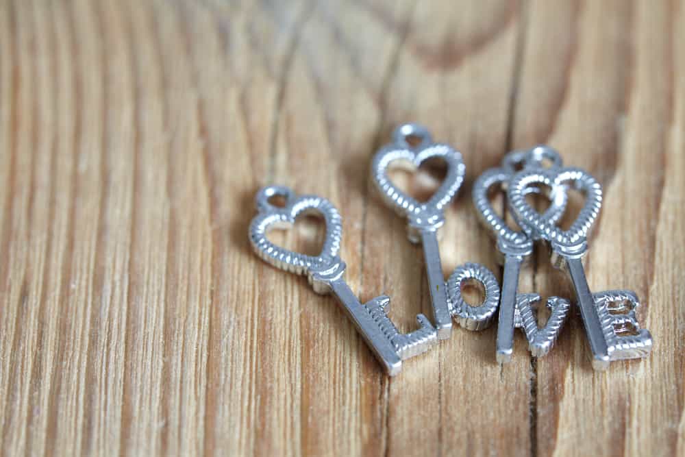 Message of love with metal letters