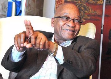 President Zuma's and his index fingers together