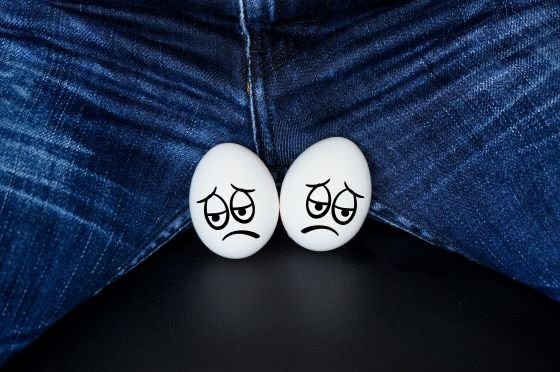 White eggs - a symbol of man's balls with the comic cartoon faces