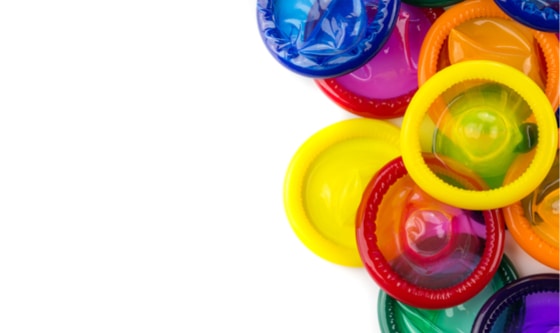 a colourful selection of condoms 