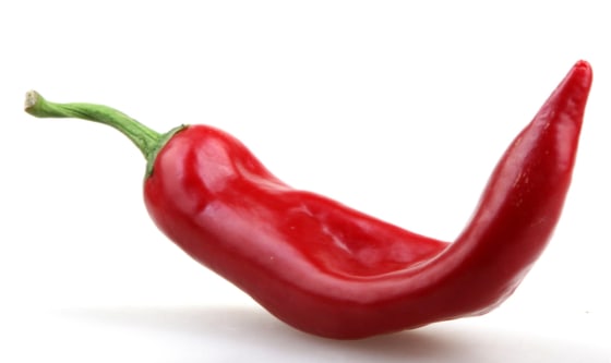 Bent red pepper