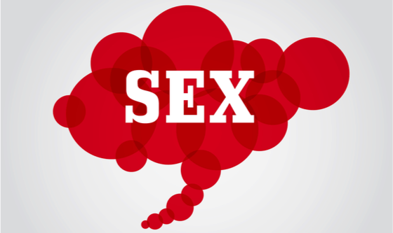 Balloon speech-bubble image saying 'sex'