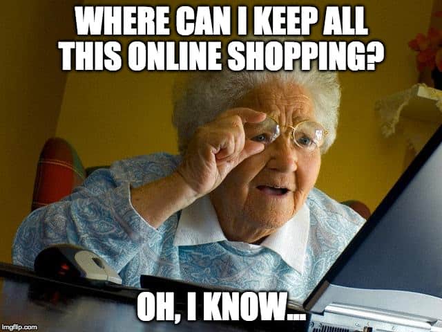 confused online shopping granny