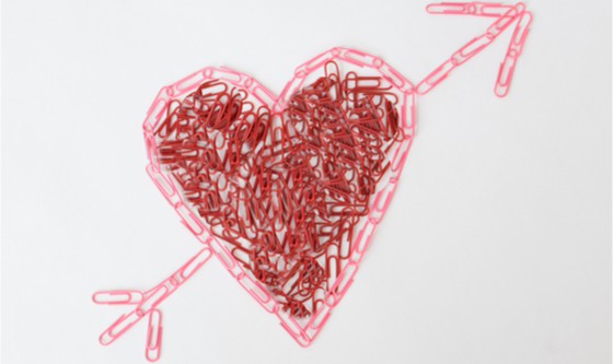 Love at work: paperclip heart