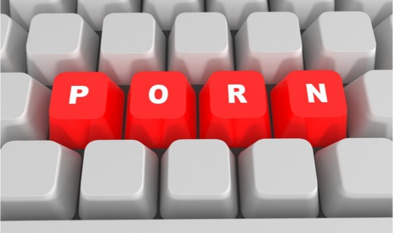 PORN letters highlighted on a keyboard 