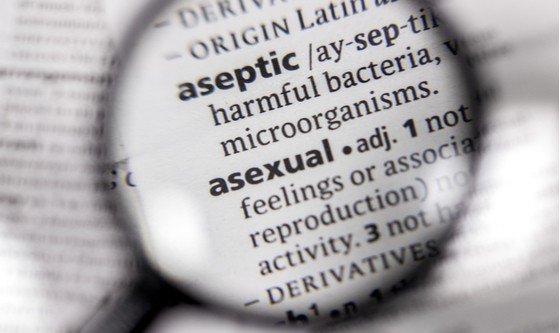 The word asexual as written in a dictionary