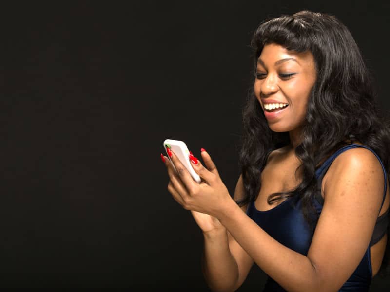 Woman using cellphone