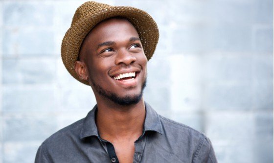A happy young black man