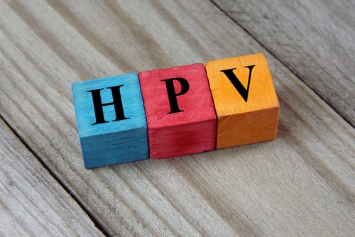 Colourful wooden blocks spelling HPV 