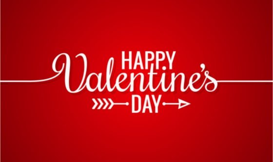 Happy Valentines Day on red background 