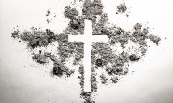 crucifix made of ash