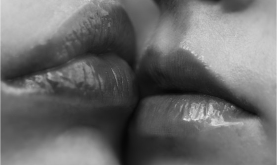 Close-up of two lips 