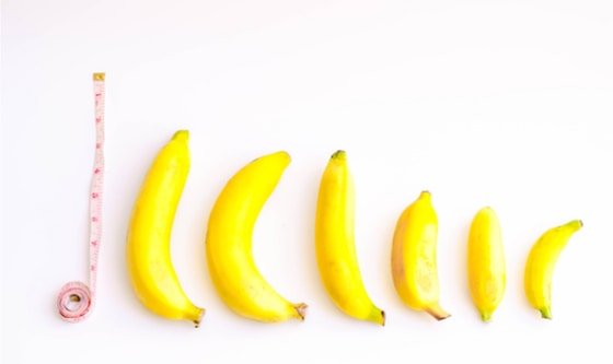 Different sized and shaped bananas