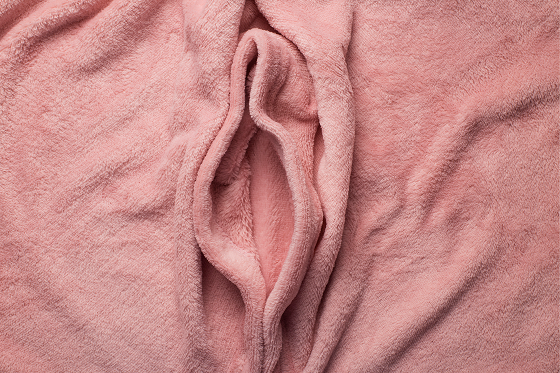 cloth folded to form shape of vagina