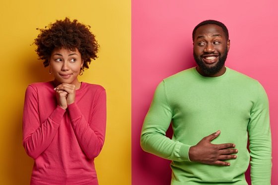 woman smitten by a bearded man